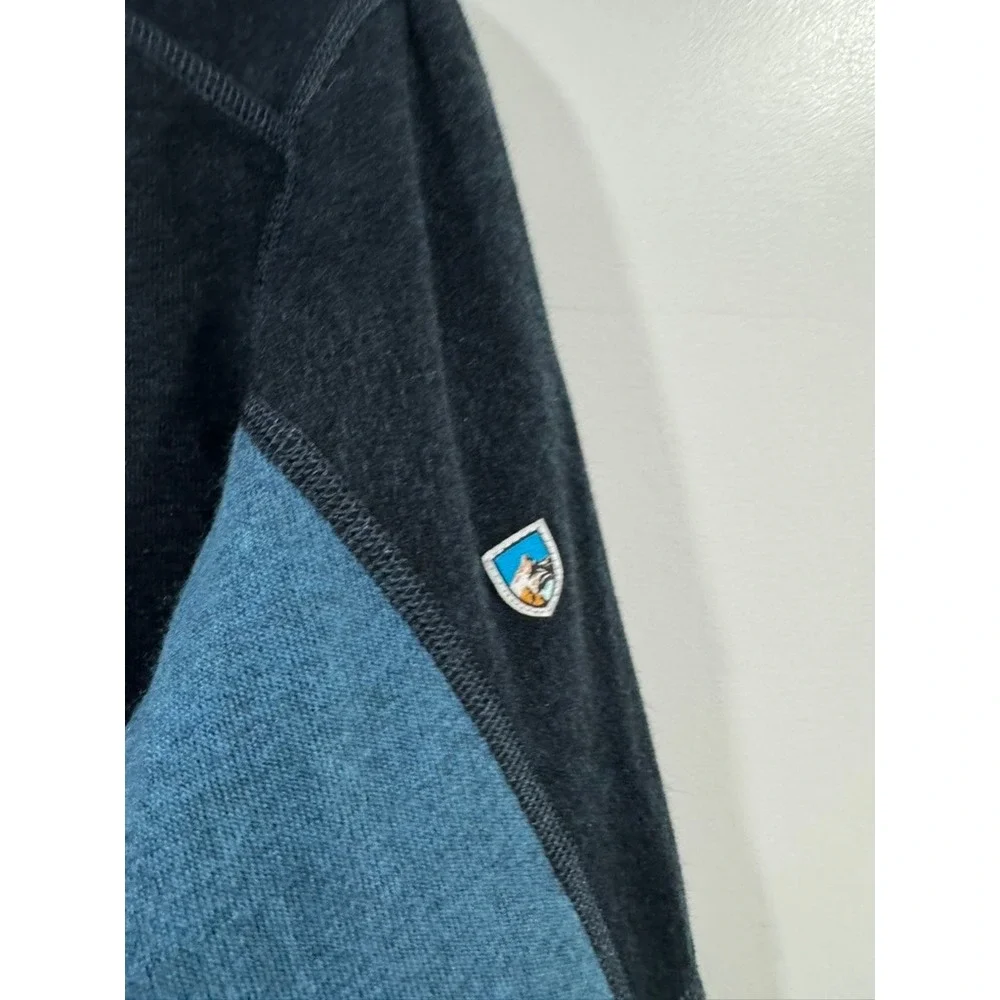 Kuhl Interceptr Quarter Zip Pullover Fleece Mens Large Black Blue Sweater
